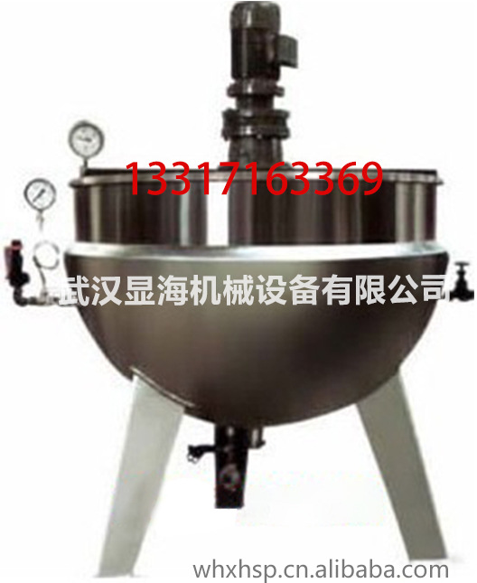 燃气搅拌锅可倾式电加热夹层锅立式不锈钢武汉显海商用燃气灶