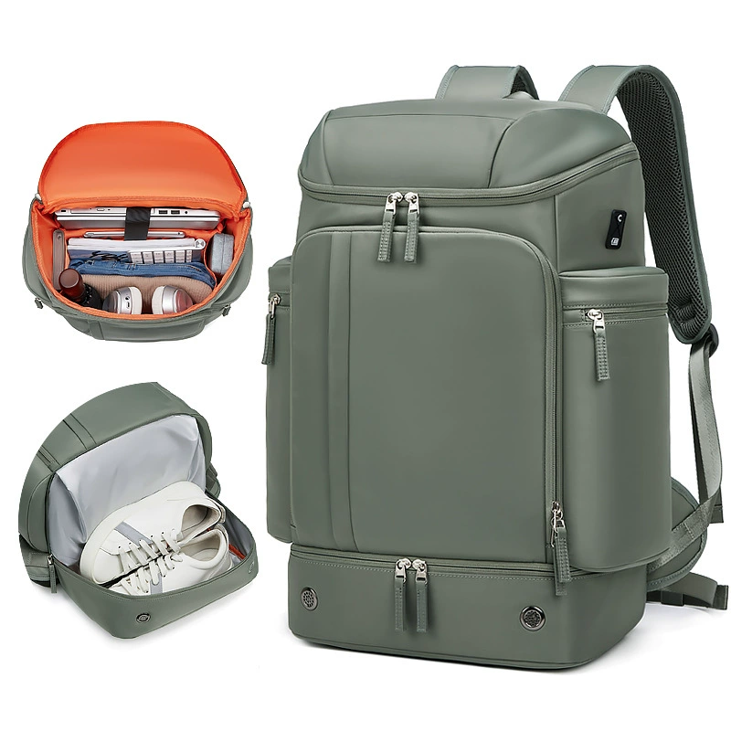 Capacious backpack for traveling, travel shoulder bag wet and dry separation for hiking, school bag