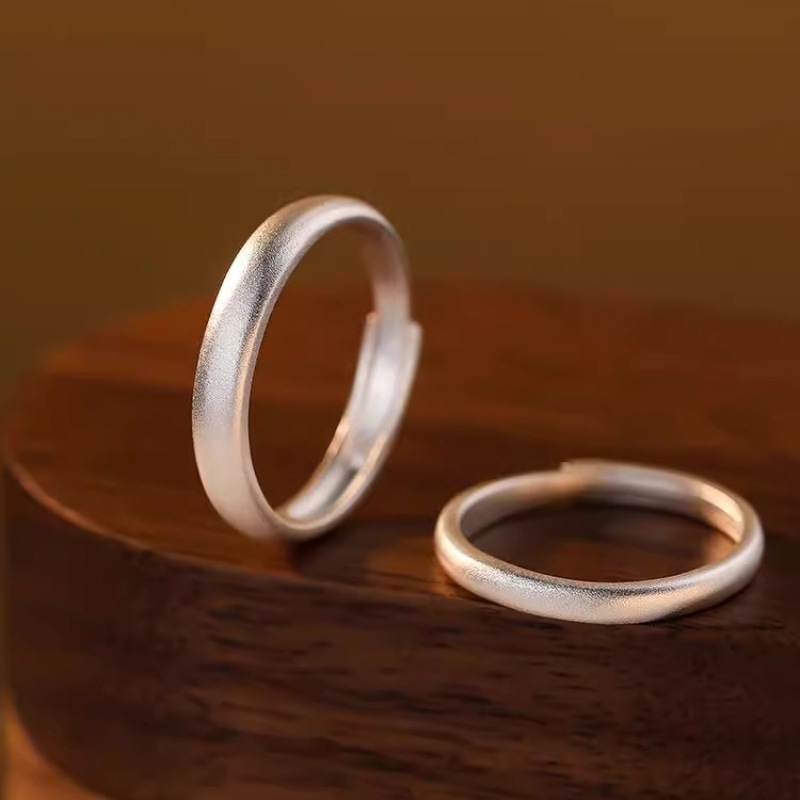 Simple Matte Plain Band Unisex Ring For Couples Fine Jewelry_voghion.com