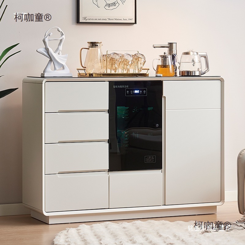 2025 New Tea Bar Machine Household Fully Automatic All-In-One Cabinet Sideboard Solid Wood Living Room Storage Cabinet Drinking Water Metabo