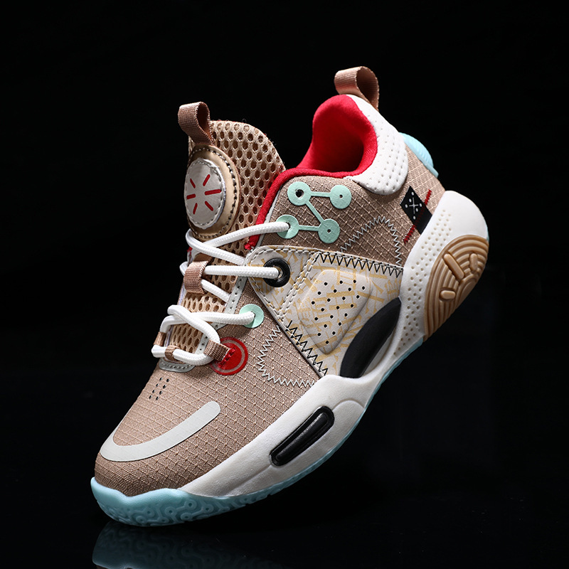 Nuevos zapatos de baloncesto para niños estilo primavera, transpirables, que absorben los golpes, resistentes al desgaste, zapatos de baloncesto prácticos para estudiantes para uso al aire libre