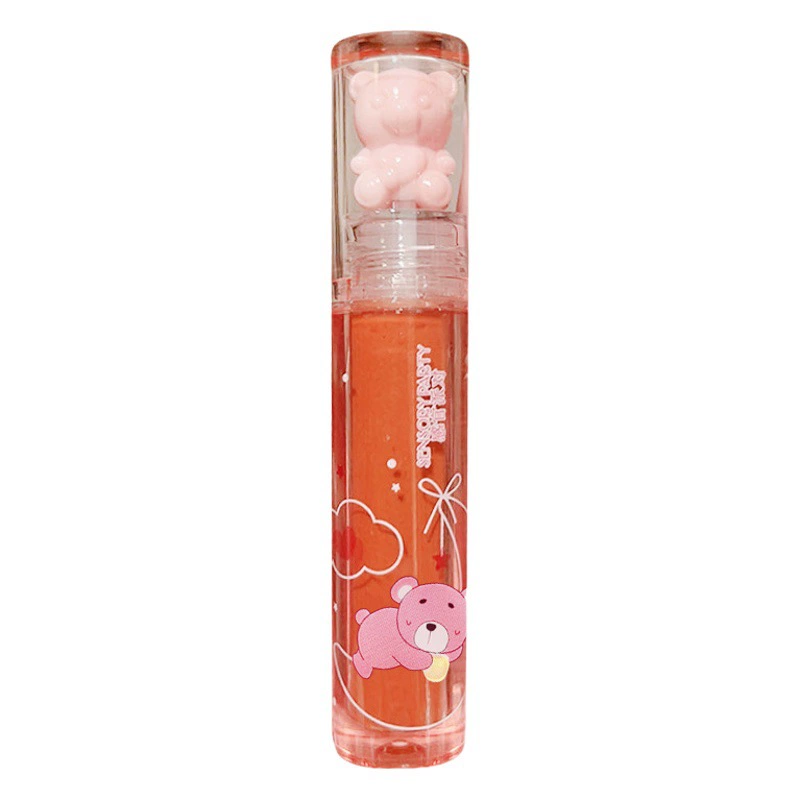 Сенсорная Вечеринка Crystal Berry Bear Water Light Lip Глазурь зеркало Белая стеклянная губная помада Джокера Дешевое поколение волос оптом