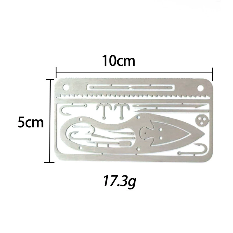 Outdoor multi-functional fish hook card outdoor survival tool card DIY fishing card portable fishing gear EDC fishing card