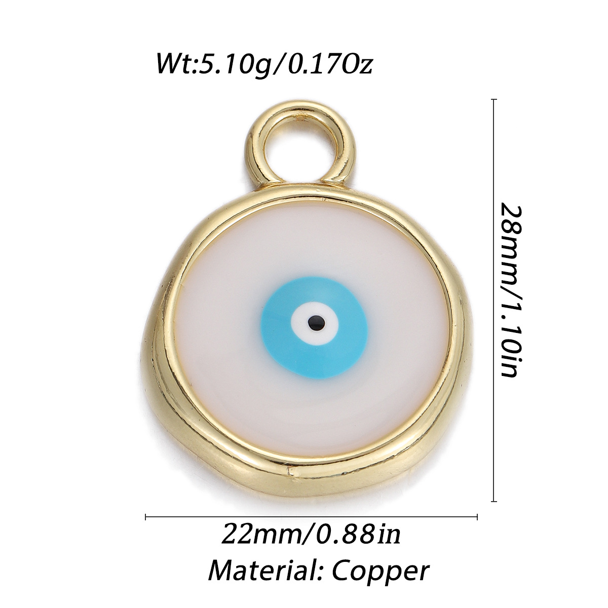 15g Weight 1 Piece Copper Devil's Eye Polished Pendant