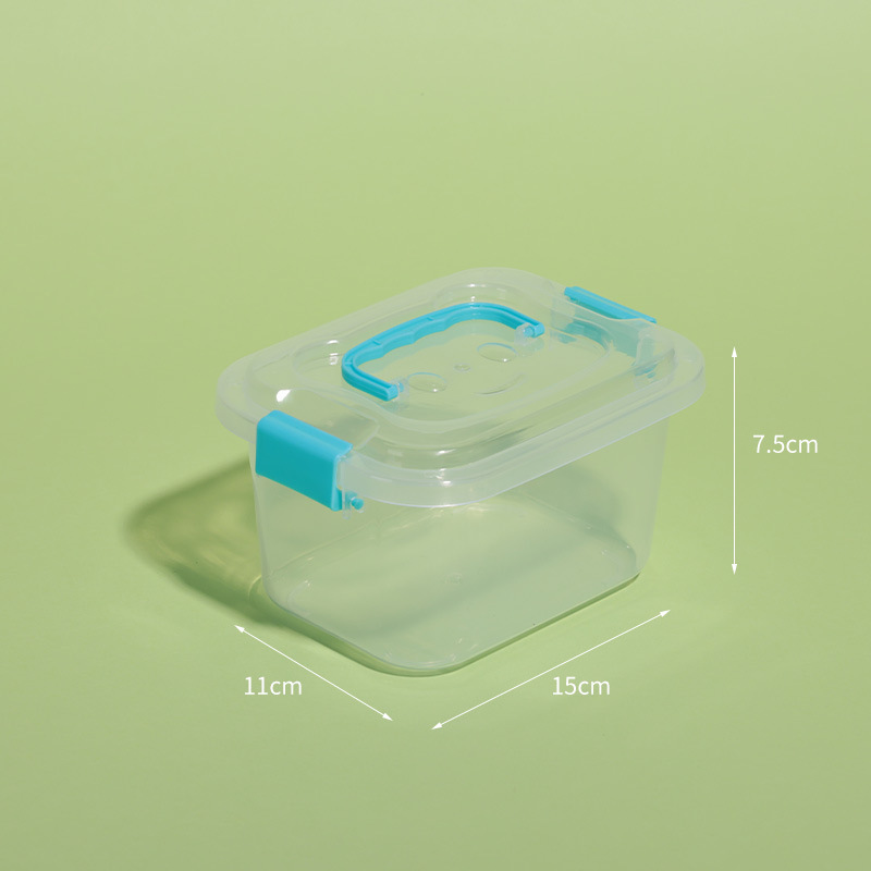 小型透明プラスチック手提げ収納ボックス積み木玩具雑品整理箱スナック収納ボックス部品箱|undefined