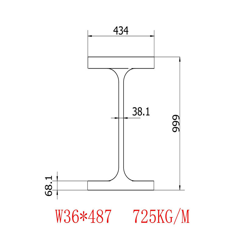 美标H型钢W36x16.5x487耐低温材质批发零售价格