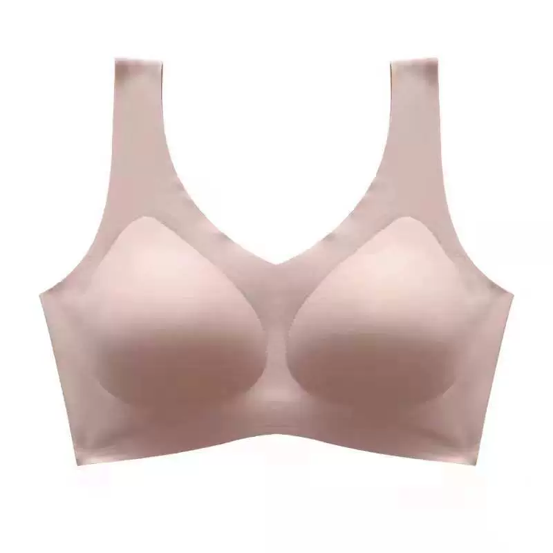 Thin Wireless Bra Top, Supportive Women's Seamless V-back, Lightweight Cooling