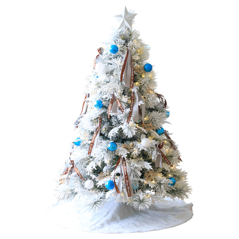 Luxury Christmas tree large Christmas scene decoration flocking tree…