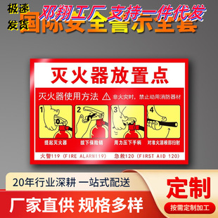 Fire extinguisher placement point identification board warehouse workshop fire hydrant fire equipment signs use method instructions