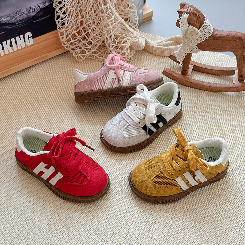 Autumn Kidsren's Moral Training Shoes 2025 New Girls' Shoes Korean Style Sports Shoes Boys' Casual Shoes Breathable and Comfortable Kidsren's Shoes