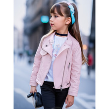 F 69934 Girls PU leather short jacket Ůͯ PU Ƥ�̿�����