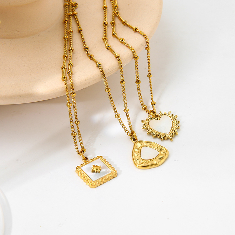 cable chain Chain Type 1 Piece Quantity 304 Stainless Steel Simple Style Classic Style Irregular Plating Solid Color Pendant Necklace