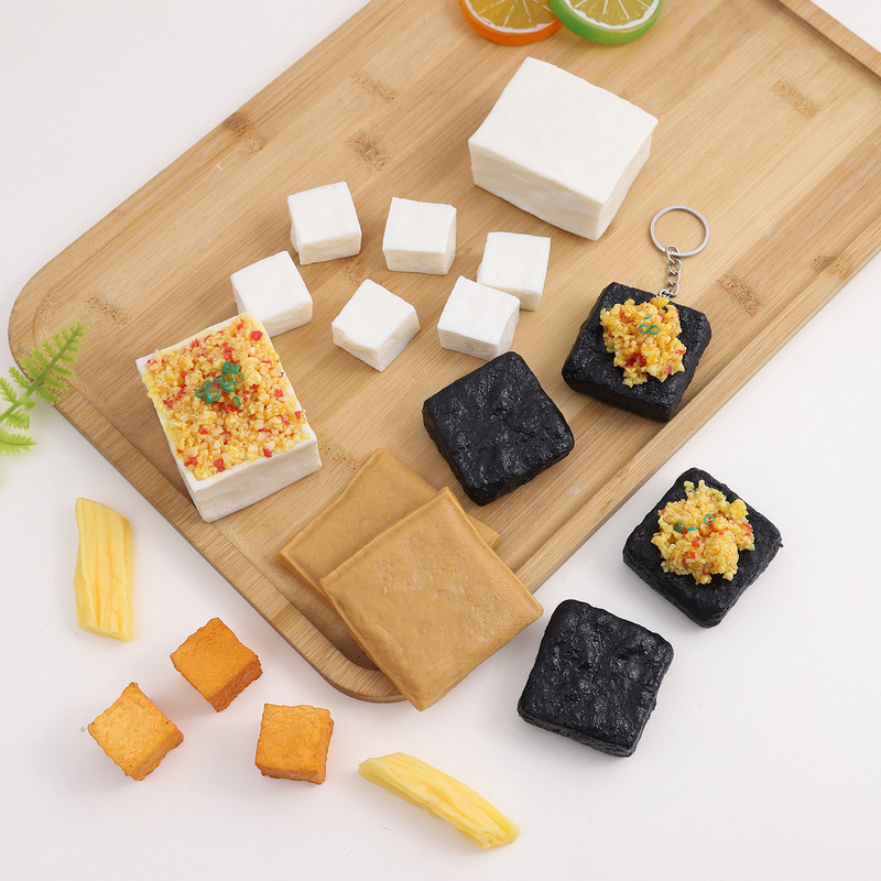 Simulated Tofu Model, Simulated Food, Dried Tofu, Fish Tofu, Garlic Stinky Tofu, Simulated Hot Pot Ingredients, Photography Props