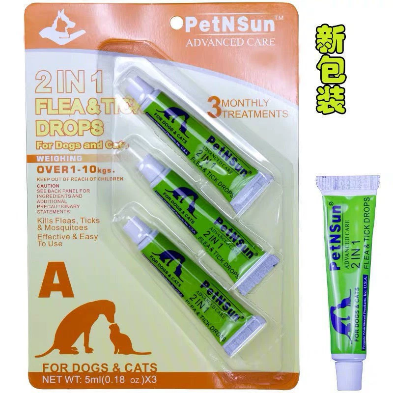 PetNSun Jinlongling flea больше не длиннее A B C-образные капли для убивания блох, вошей и клещей, 3 шт. внешнего репеллента от насекомых