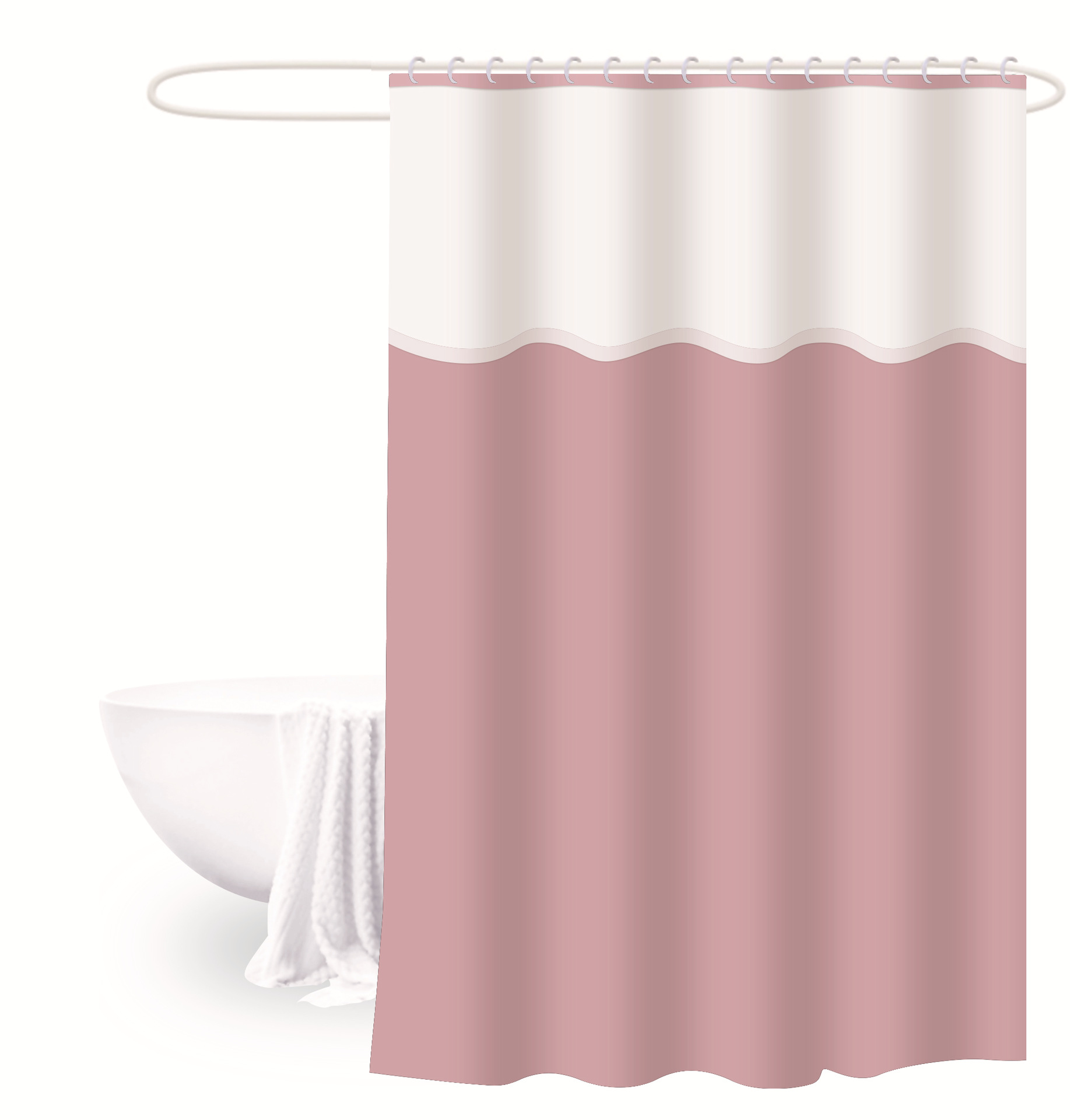 Cortina de ducha 180*180 color sólido engrosada cortina de ducha de tres piezas cortina de baño peva baño semitransparente cortina de ducha de baño impermeable