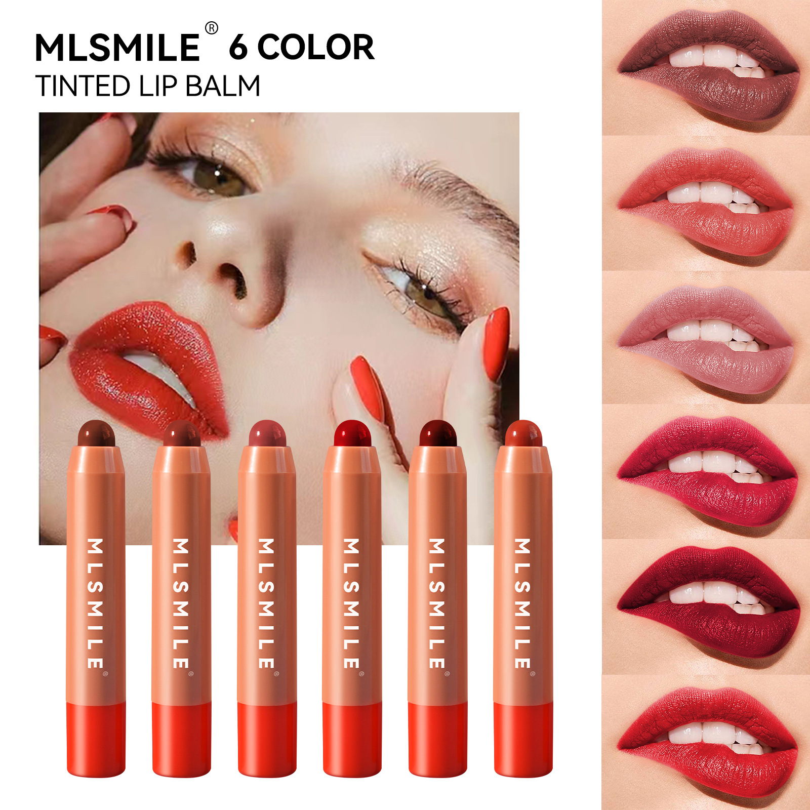 MLSMILE Cross-Border Exklusiver, farbiger Lippenbalsam und Wangen-Doppelverwendungsstift in sechs Farben – langanhaltende Feuchtigkeitspflege_voghion.com