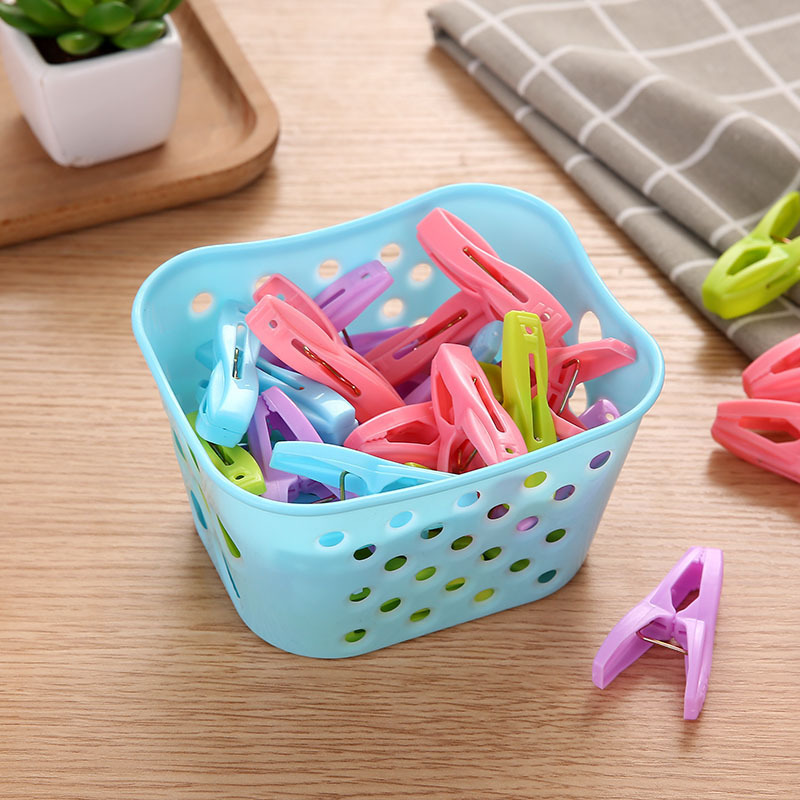 物干しクリップ屋外30匹防風物干しクリップ家庭用シーツ固定クリップ下着靴下プラスチックバスケット付きクリップ|undefined