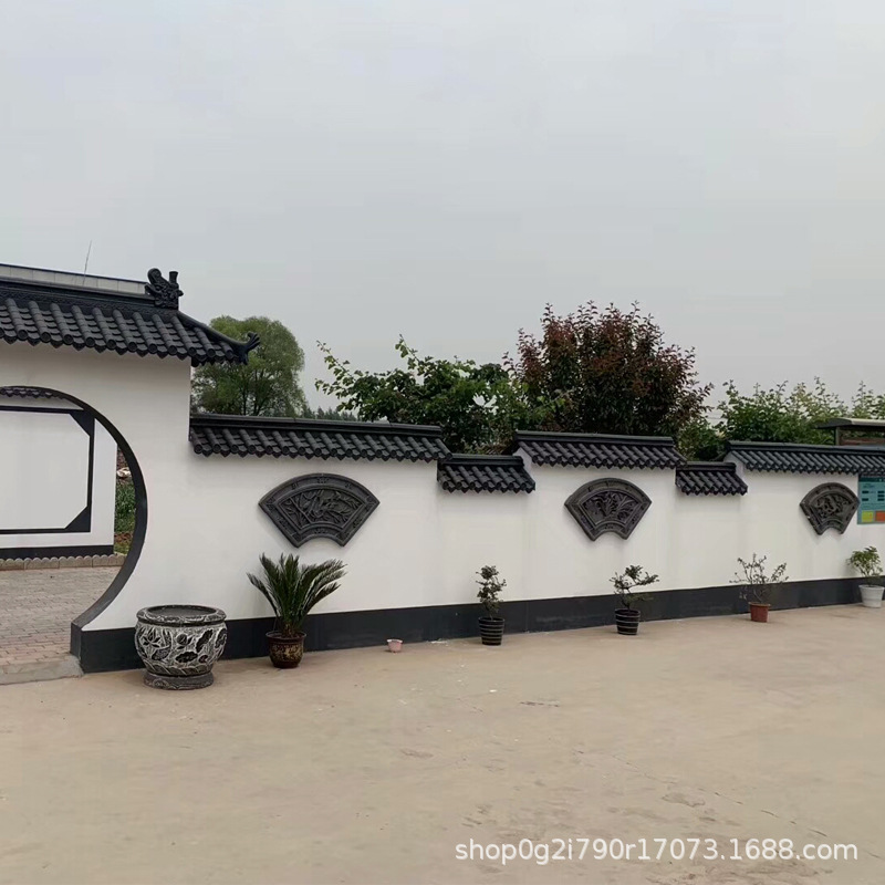 双面围墙瓦仿古一体墙头瓦马头墙压顶瓦女儿院墙帽庭院墙头人字瓦