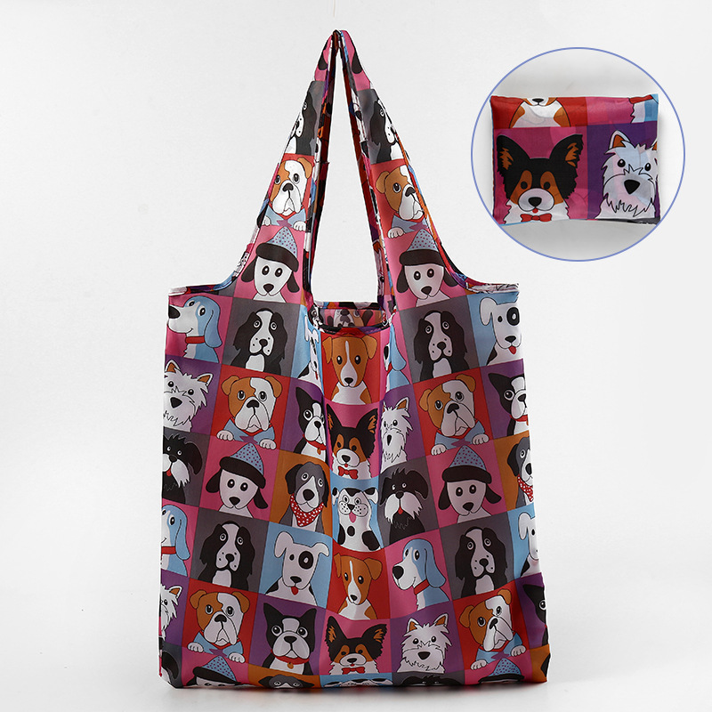 Nueva bolsa de compras plegable de gran capacidad, bolsa de compras para supermercado, bolsa de almacenamiento cuadrada de tela floral, nicho de estilo k, tamaño mediano 4665