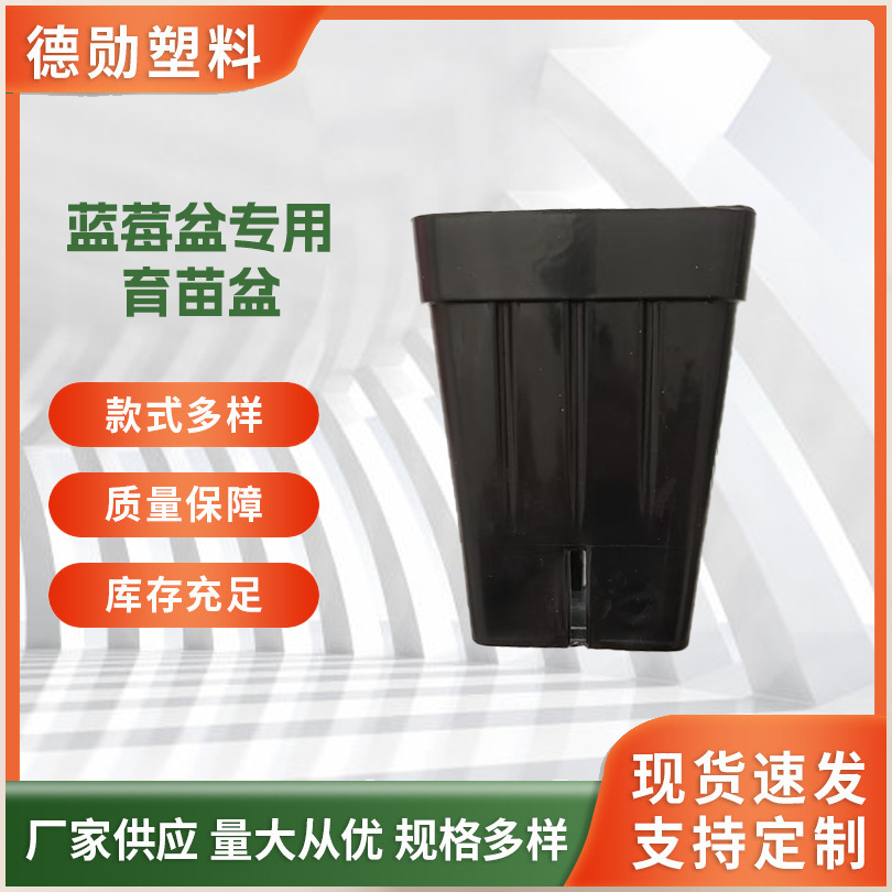 厂家批发蓝莓盆专用育苗盆高透气性黑色PP材质侧壁垂直条纹设计