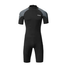 新款1.5mm潜水衣男款短袖短裤连体潜水服防晒冲浪衣水母衣冬泳衣
