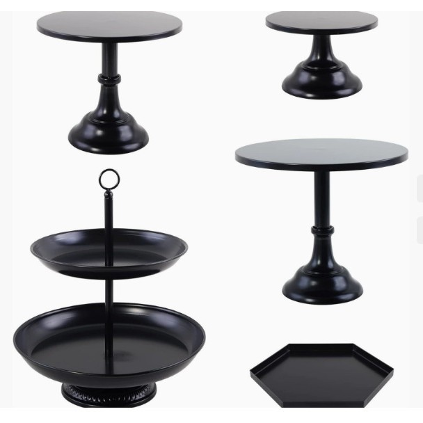 Mesa de postres de boda transfronteriza, decoración, cena fría, pastel de fiesta, estante de exhibición de decoración de tres capas, soporte de pastel de hierro forjado