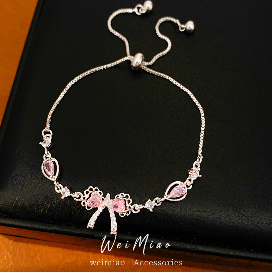 Coreano inns arco de zircon collar de flores lujoso ligero de lujo de alta calidad cadena clavícula fresca y dulce conjunto de joyería