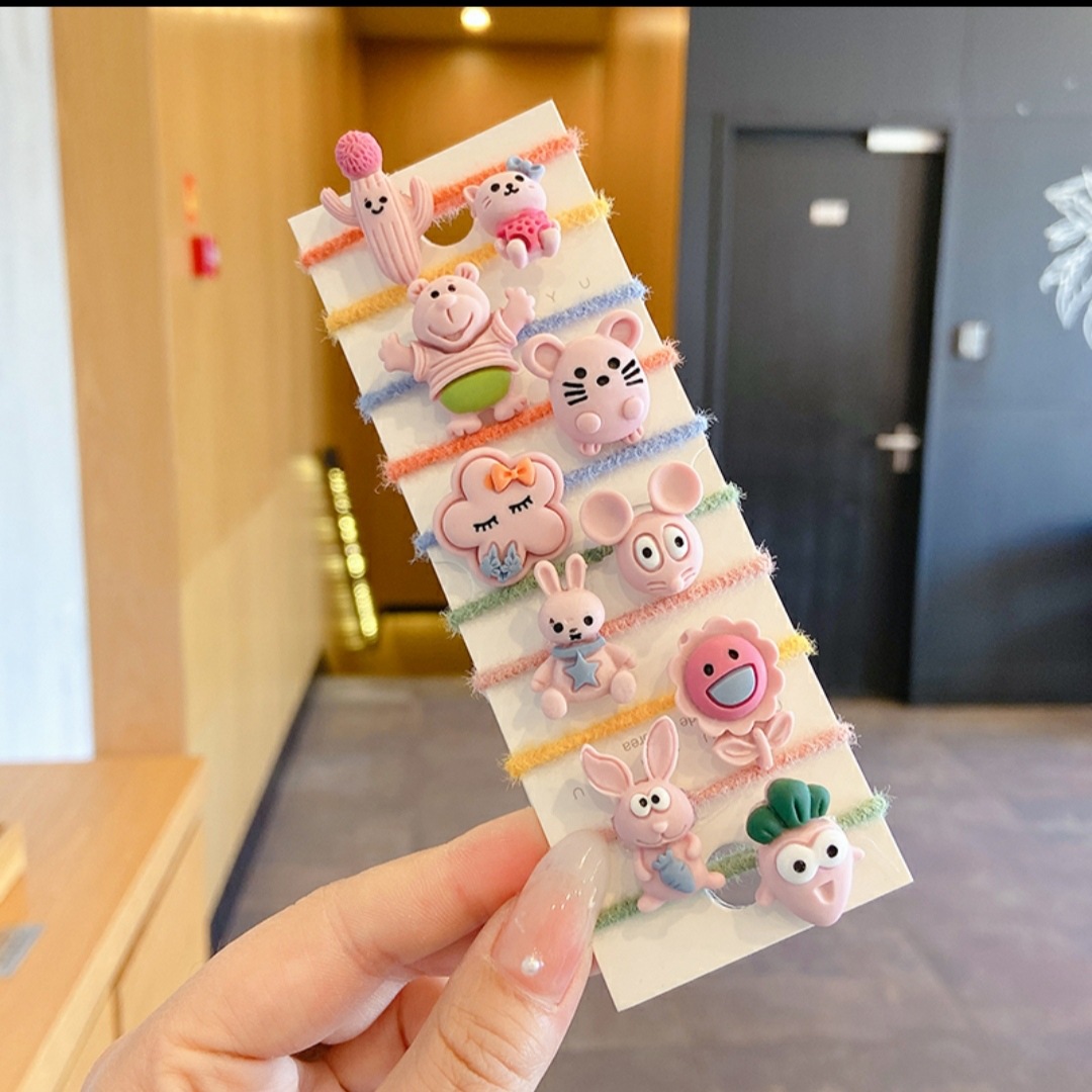 Plush Thumb Circle Cartoon Elastic Band