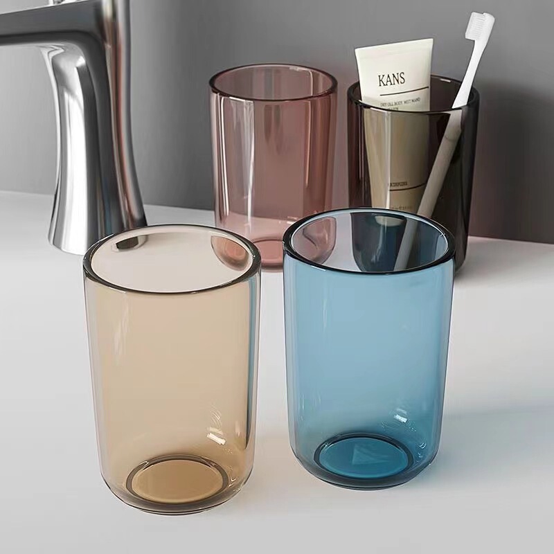 光沢のある歯ブラシ洗面カップ、おしゃれな透明なマウスウォッシュカップ、プラスチックカップ、カップル用歯ブラシカップ、プラスチック製マウスウォッシュカップ|undefined
