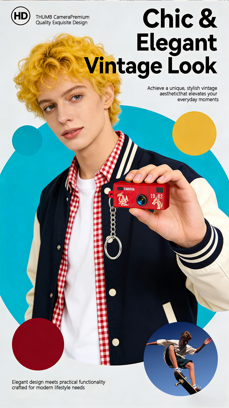 Retro mini pocket-kamera med filter för resor_voghion.com