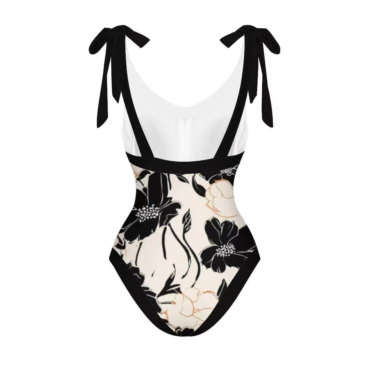 Women's Classic Style Printing Solid Color 2 Pieces Set One Piece Swimwear display picture 23