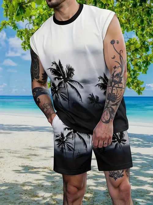 Men's Vest Set Skin Friendly Cool Summer Not Stuffy Or Sweaty Clothing_viptrois.com