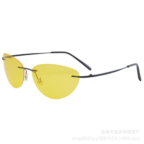 New ultra-light pilot retro cross-border cat-eye polarized sunglasses hinged metal driving and fishing sunglasses for men