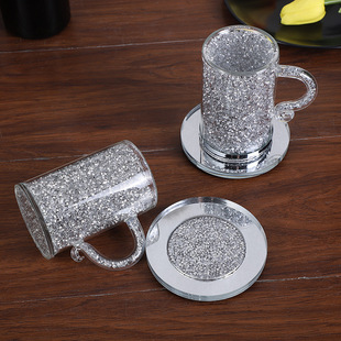 Factory direct supply with drill coffee cup gift wholesale European style crystal glass large favorably