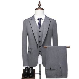 New men's suit suit solid color plus size casual suit three-piece slim fit bridegroom wedding dress Wholesale 39