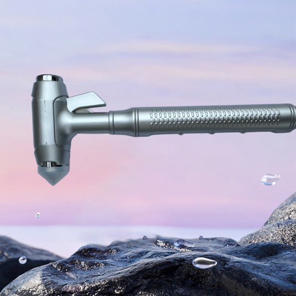 Car Safety Belt Hammer, Multifunctional Escape Hammer, Car Window Glass Breaker, Vehicle Self-Defense Hammer, Window-Breaking Tool
