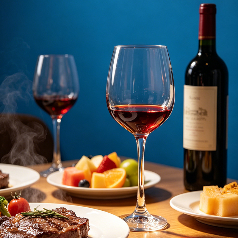 Importación de cristal sin plomo tazas de alto pie tazas de vino de alta calidad lujoso ultra delgado tazas de vino de bordeaux personalizadas al por mayor
