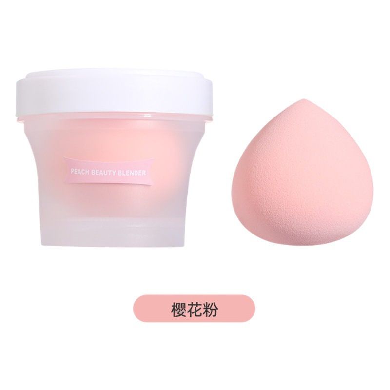 Esponja de belleza Peach Puff, tamaño grande, súper suave, esponja de color melocotón para uso en seco y húmedo, esponja de maquillaje sin látex, huevo de belleza.