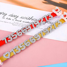 临时停车牌挪车电话号码牌吸盘式创意金属镶钻暂时汽车停车告示牌