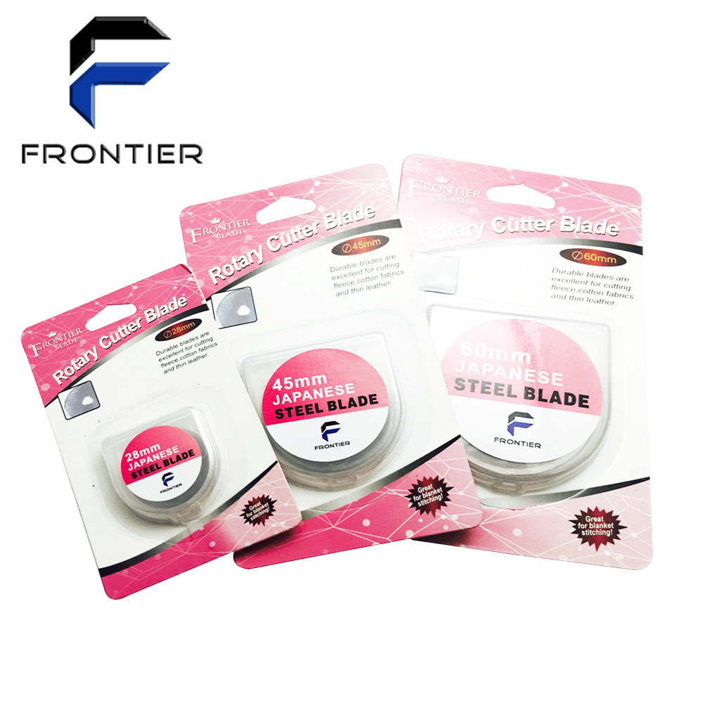 亚马逊热销SKS-7拼布刀手柄60mm彩卡十片装圆孔裁布圆刀片