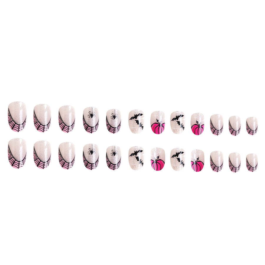 Lot de 24 patchs pour nail art en forme de chauve-souris, de citrouille violette, ovales et brillants, pour Halloween, pour le commerce extérieur_voghion.com