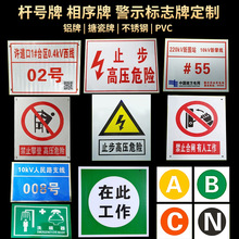 电力标识牌铁塔牌电力杆号牌线路号码牌铝不锈钢腐蚀相序牌警示牌