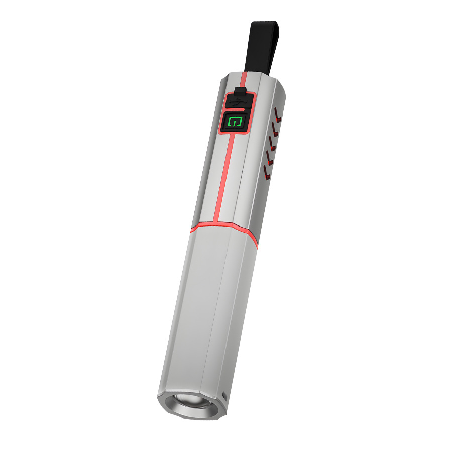 Transfronterizos multifuncional luz brillante zoom camping linterna portátil láser brillante de largo alcance mini linterna portátil