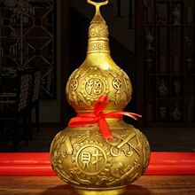铜葫芦摆件 铜葫芦家居饰品 八卦铜葫芦开盖空心