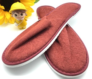 ✅ Wholesale Autumn and Winter Customized Airline Home Hospitality Disposable Washable Slippers for Men and Women [Burgundy