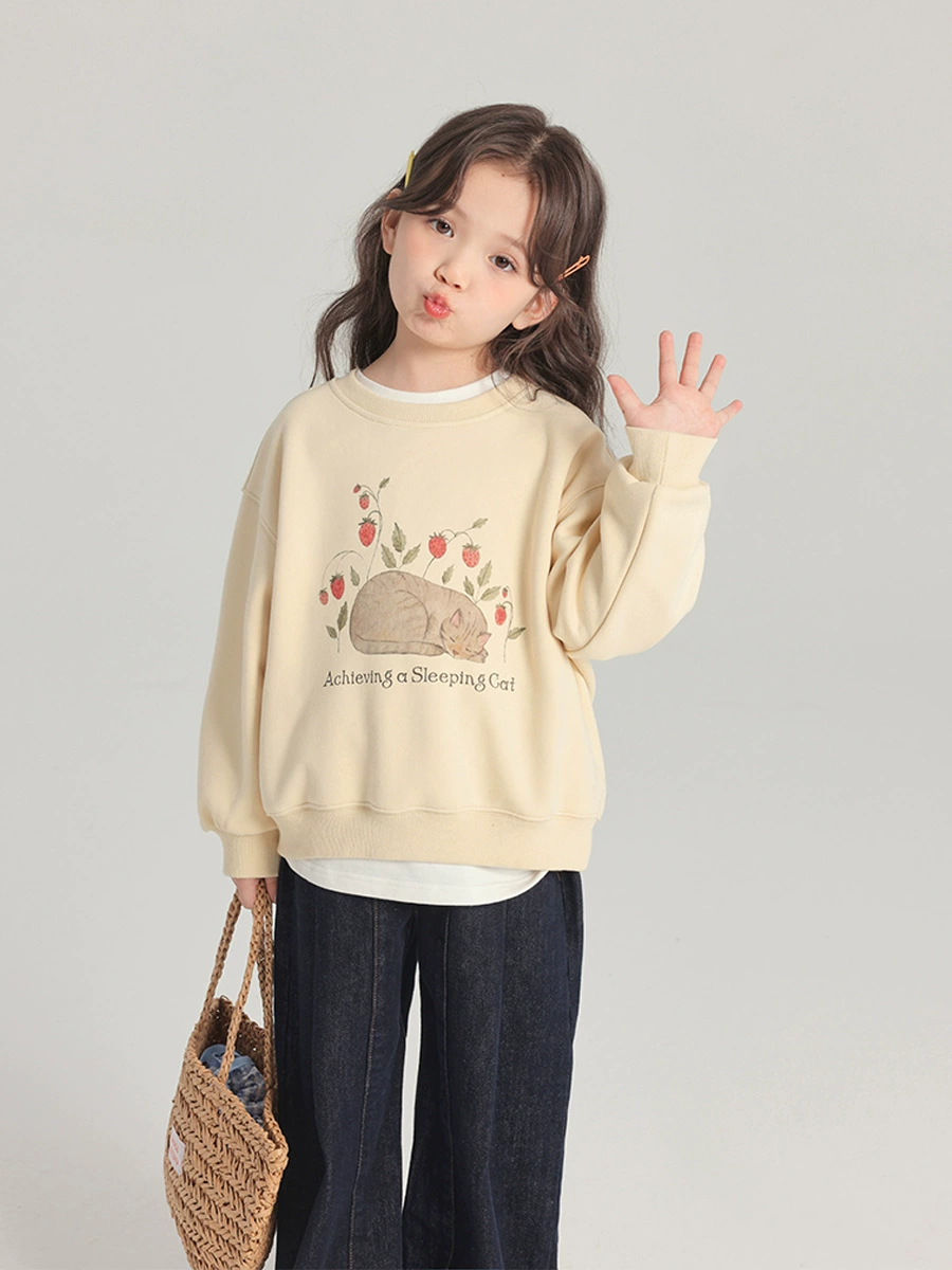 Children's cartoon cute sweatshirt girl's, print