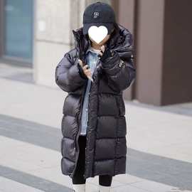 2024新款黑金羽绒棉服中大童男女宝宝过膝中长款爆款洋气免洗外套