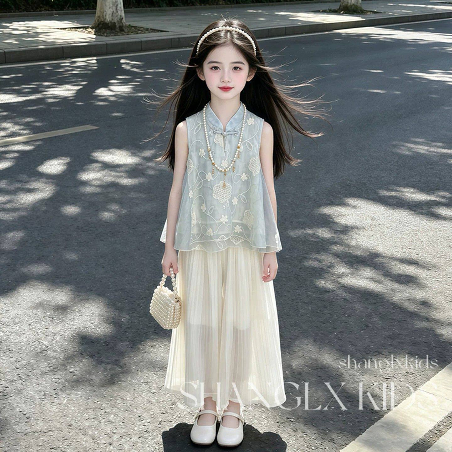 女童夏套装2026新款儿童国风汉服夏款新中式小女孩夏季裙裤两件套