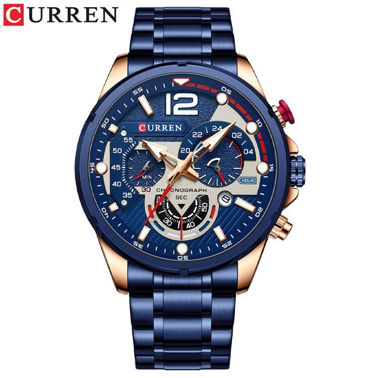 Curren/Curren 8395 Men's Sports Watch Men's Watch Steel Belt Business Export Multi-Function Six-Pin Watch