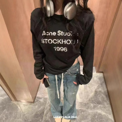 ホットダイヤモンドTシャツ 25ss 正版初春新作 AC1996 レタープリント オールドデザイン ホットダイヤモンド長袖Tシャツ